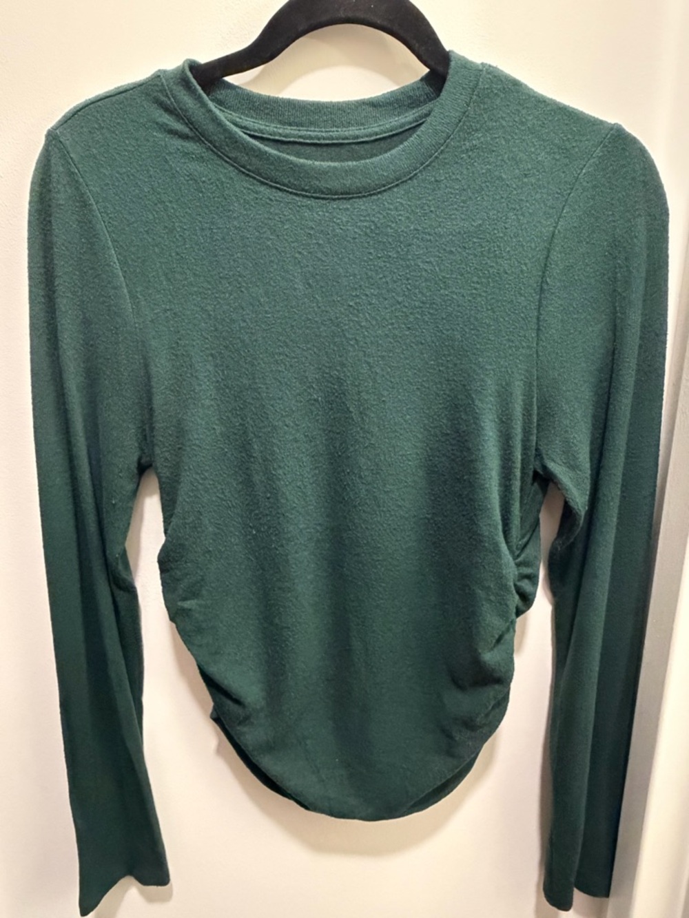 Madewell Long-Sleeve Crewneck Top in Deep Green